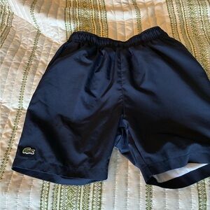Lacoste Navy & White Sport Shorts with Crocodile Logo